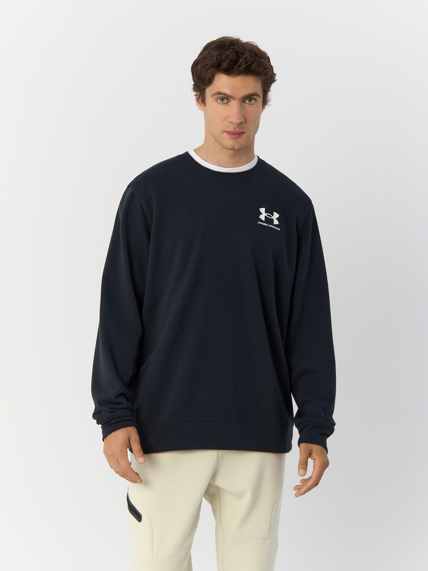 Свитшот мужской Under Armour UA Rival Terry LC Crew 1370404 черный SM