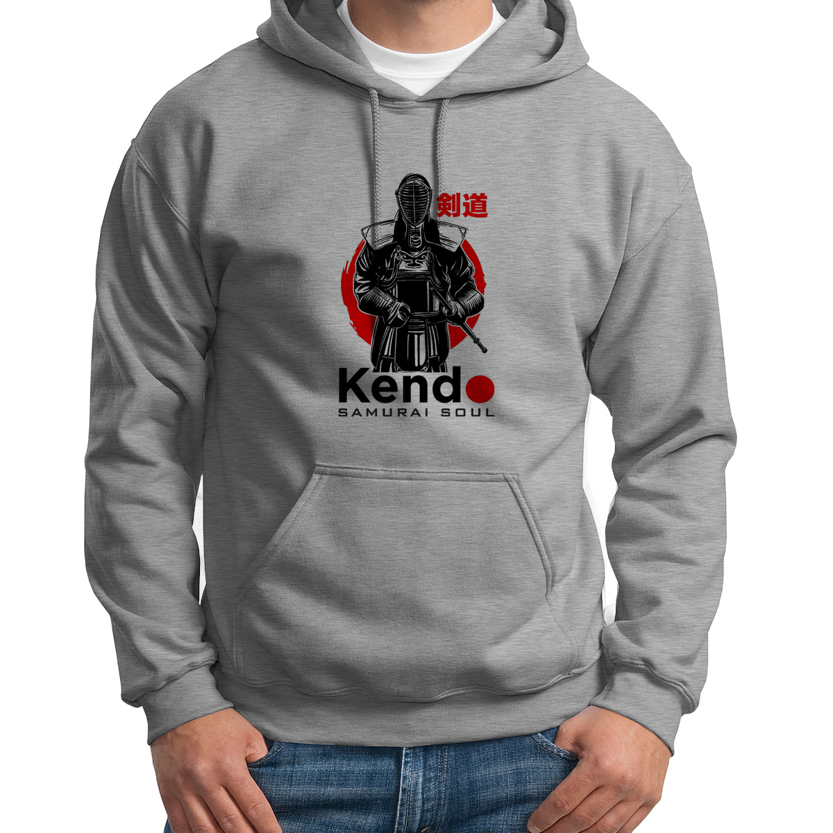 

Худи унисекс CoolPodarok Kend samurai soul самурай серое 54 RU, Серый, S0113441