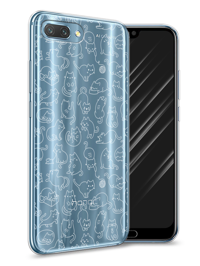

Чехол Awog на Honor 10 "Шкодливые котики", Черный;белый;серый, 65350-2