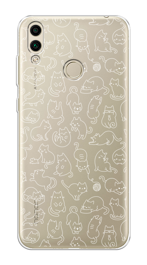 

Чехол Awog на Honor 8C "Шкодливые котики", Черный;белый;серый, 67150-2