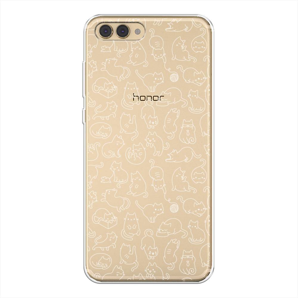 

Чехол Awog на Honor V10 (View 10) "Шкодливые котики", Черный;белый;серый, 65150-2