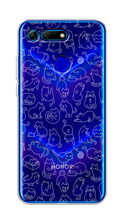 

Чехол Awog на Honor V20 (View 20) "Шкодливые котики", Черный;белый;серый, 67350-2