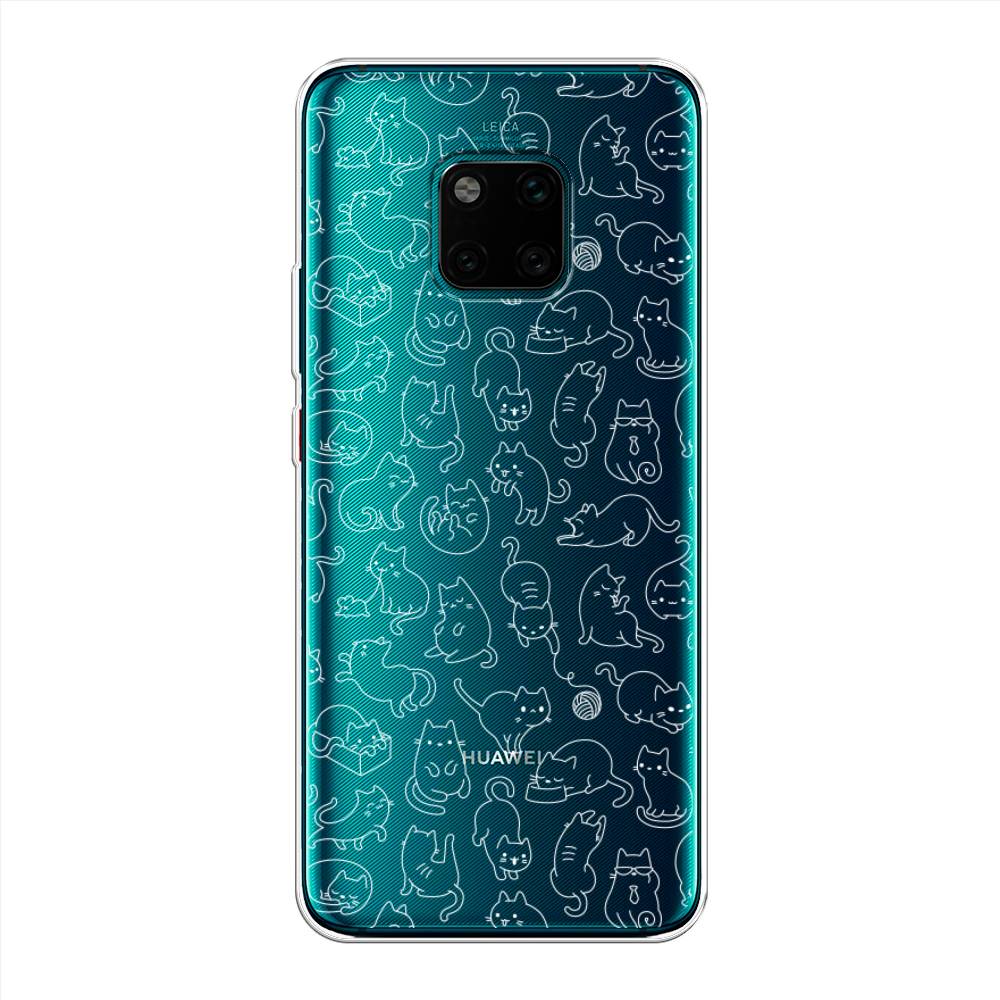 

Чехол Awog на Huawei Mate 20 Pro "Шкодливые котики", Черный;белый;серый, 67050-2