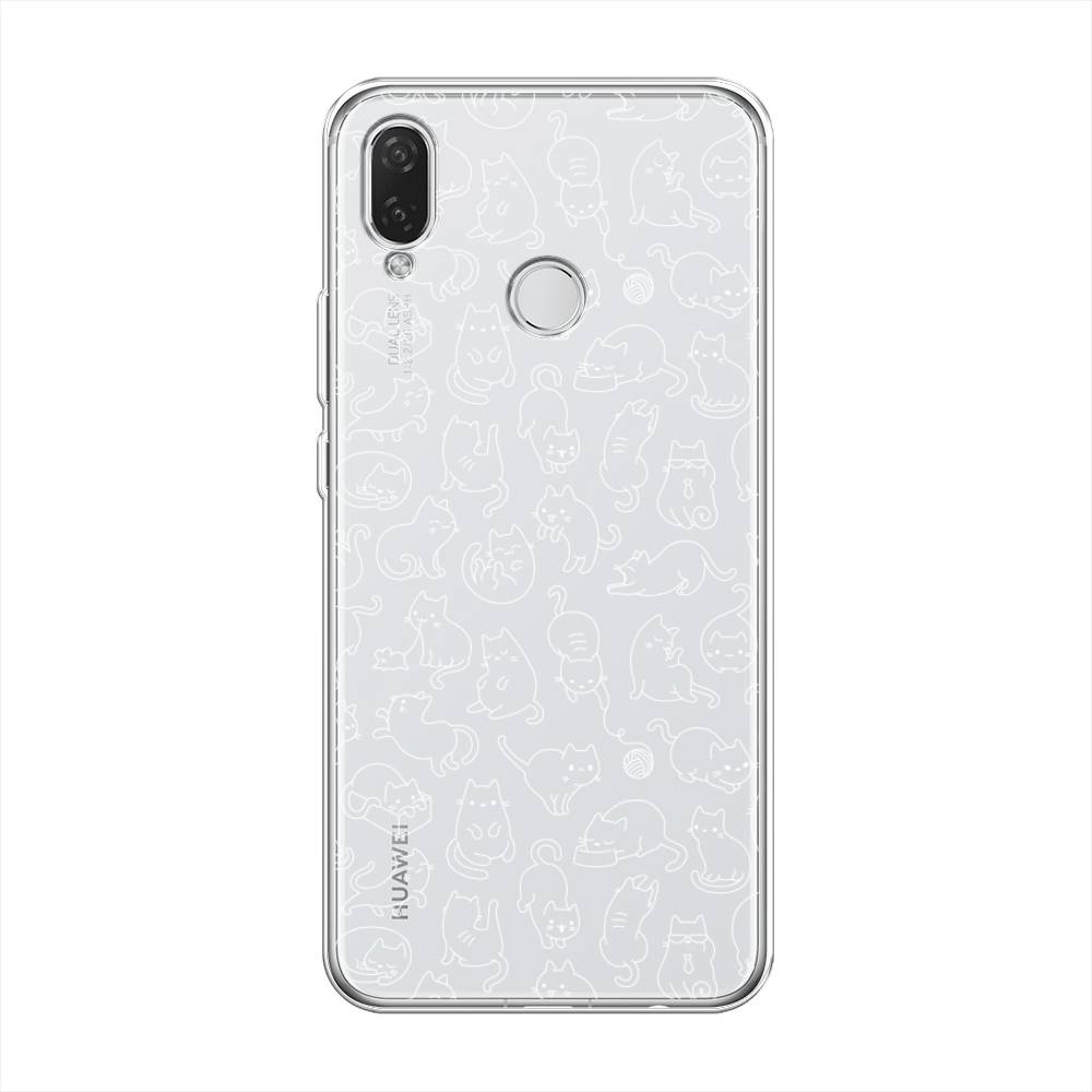 

Чехол Awog на Huawei Nova 3i "Шкодливые котики", Черный;белый;серый, 68350-2