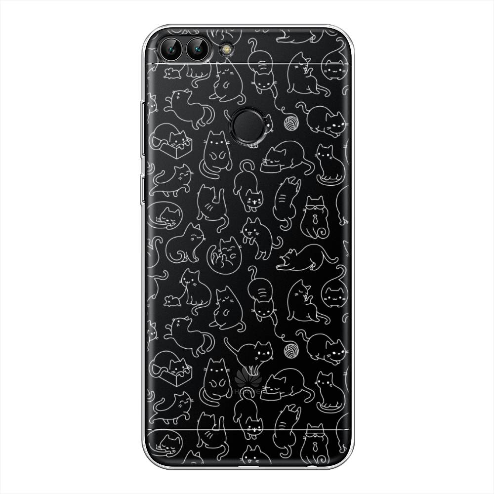 

Чехол Awog на Huawei P Smart "Шкодливые котики", Черный;белый;серый, 64050-2