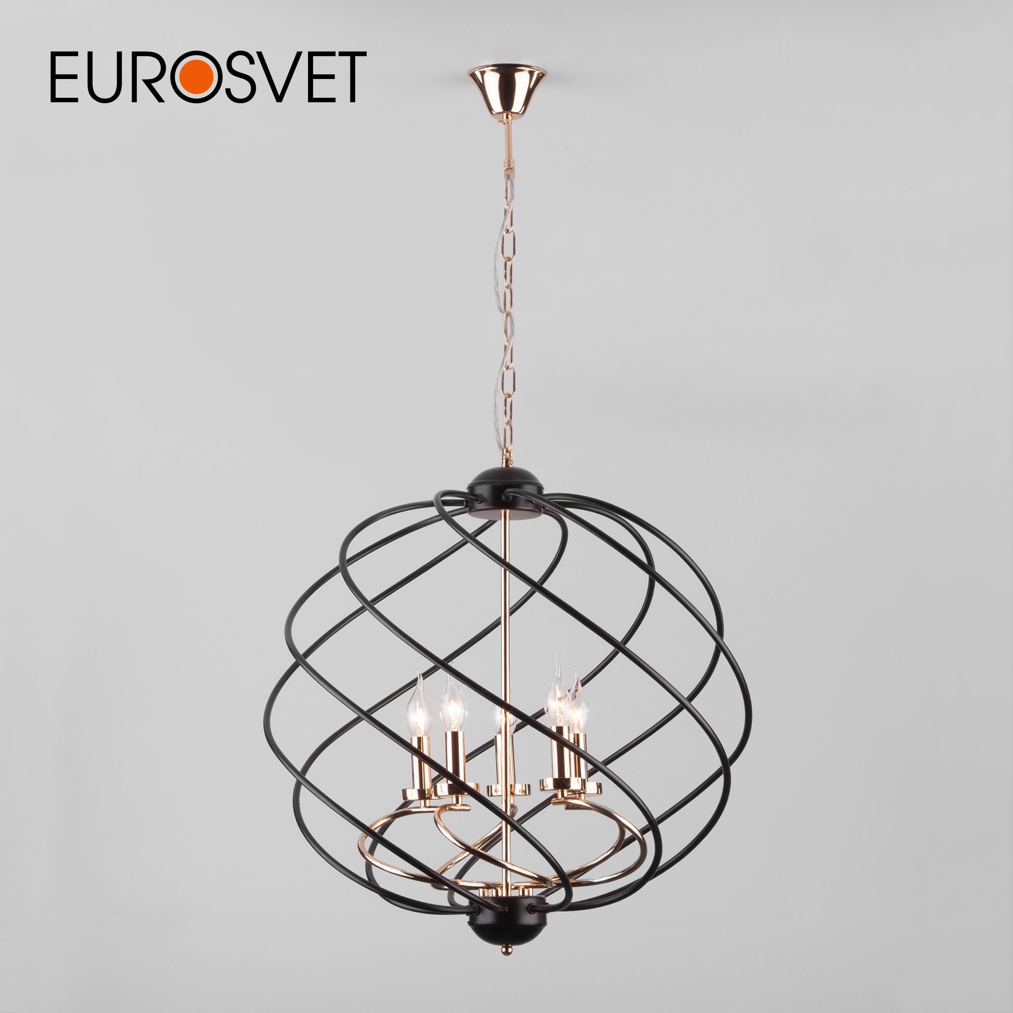 

Подвесная люстра на 5 рожка Eurosvet Sorrel 60105/5 Е14 черный