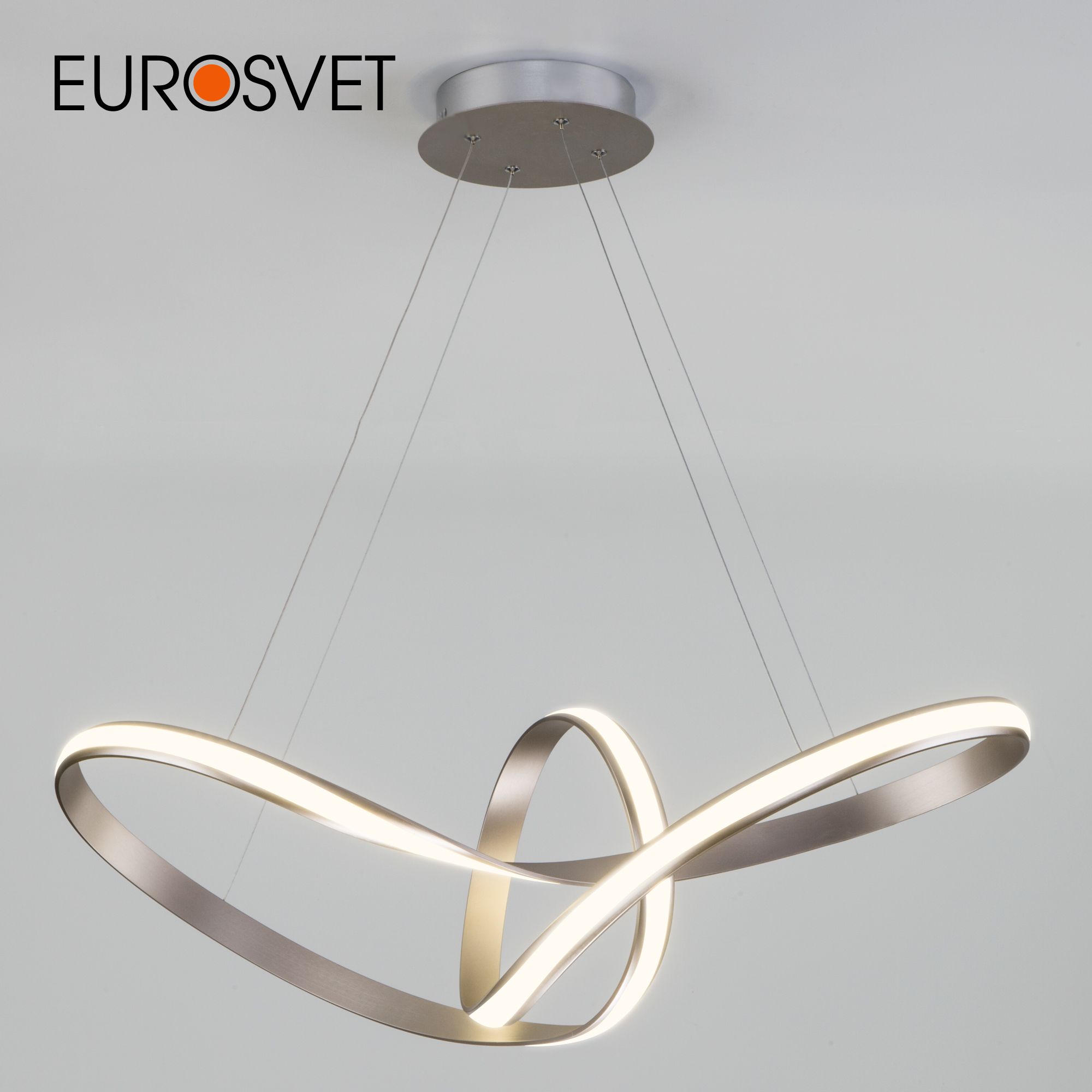 

Подвесная светодиодная люстра Eurosvet Kink 90174/1 42W 4200К сатин-никель