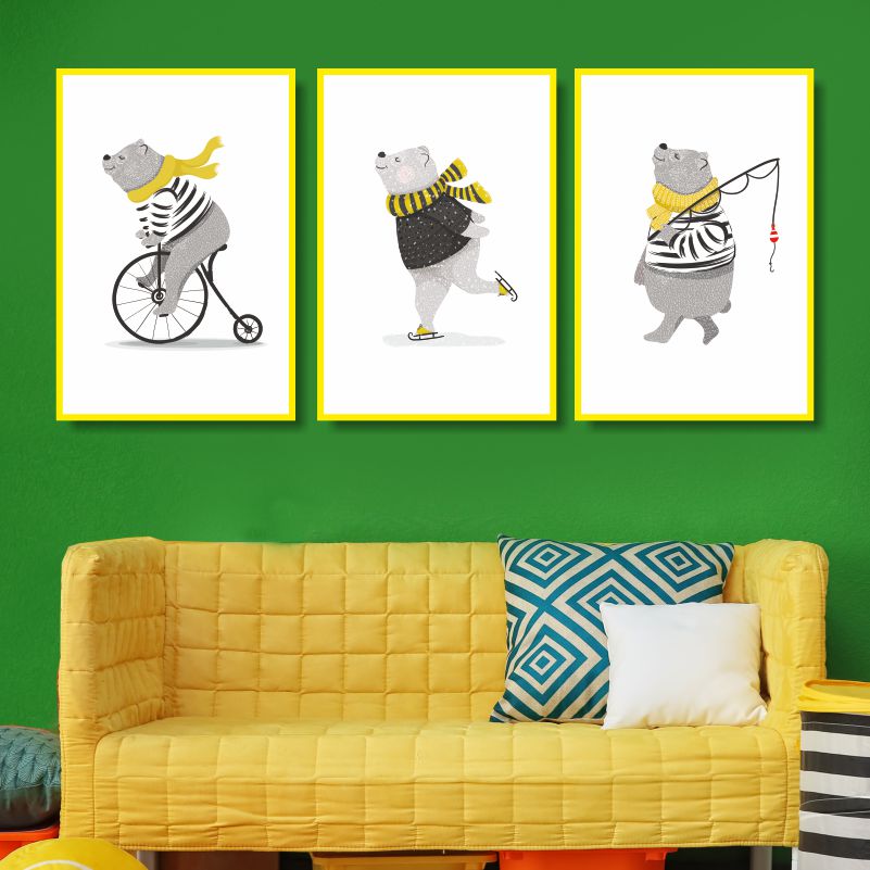 

Набор постеров ПолиЦентр из 3 шт на стену Спортивный Медведь 30х40 см, Наборх3СпортивныйМедведьДляДетскойВертикальный