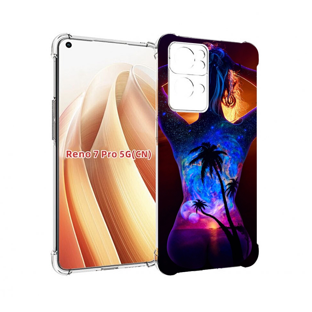 

Чехол MyPads Девушка-и-пальмы женский для OPPO Reno7 Pro 5G, Прозрачный, Tocco