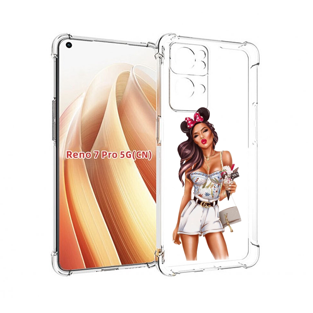 

Чехол MyPads Девушка-микки для OPPO Reno7 Pro 5G, Прозрачный, Tocco