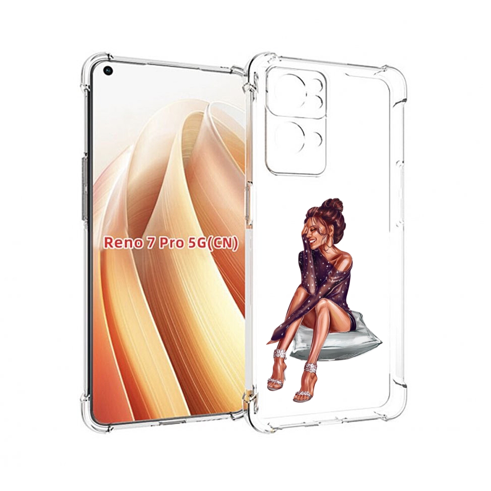 

Чехол MyPads Девушка-на-подушке женский для OPPO Reno7 Pro 5G, Прозрачный, Tocco