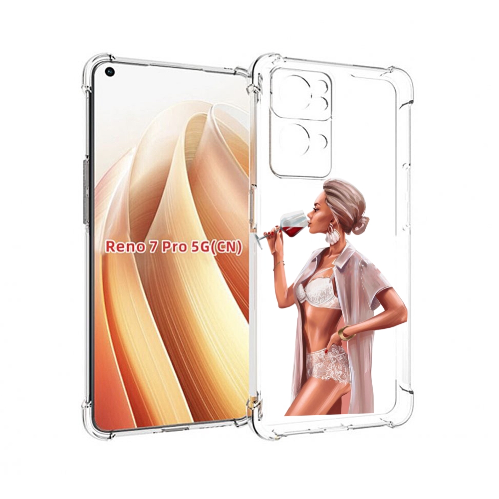 

Чехол MyPads Девушка-с-вином женский для OPPO Reno7 Pro 5G, Прозрачный, Tocco