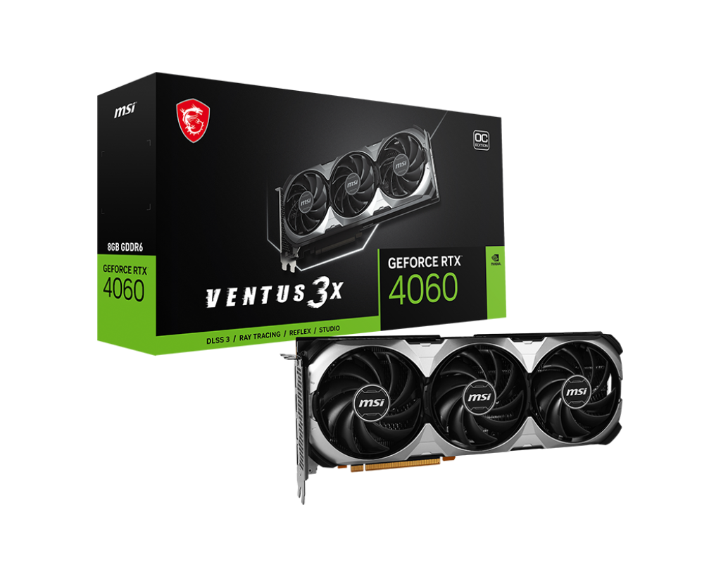 

Видеокарта MSI NVIDIA GeForce RTX 4060 VENTUS 3X, GeForce RTX 4060 VENTUS 3X