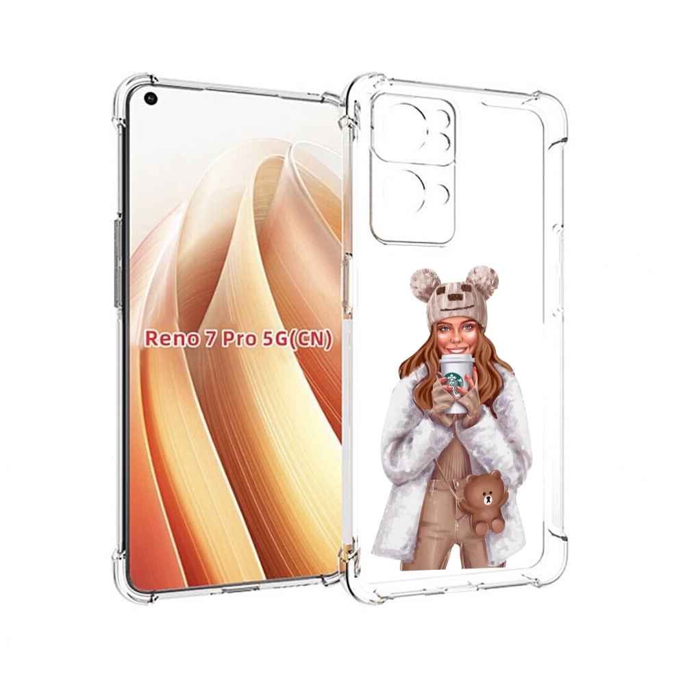 

Чехол MyPads Девушка-с-кофе-старбакс женский для OPPO Reno7 Pro 5G, Прозрачный, Tocco