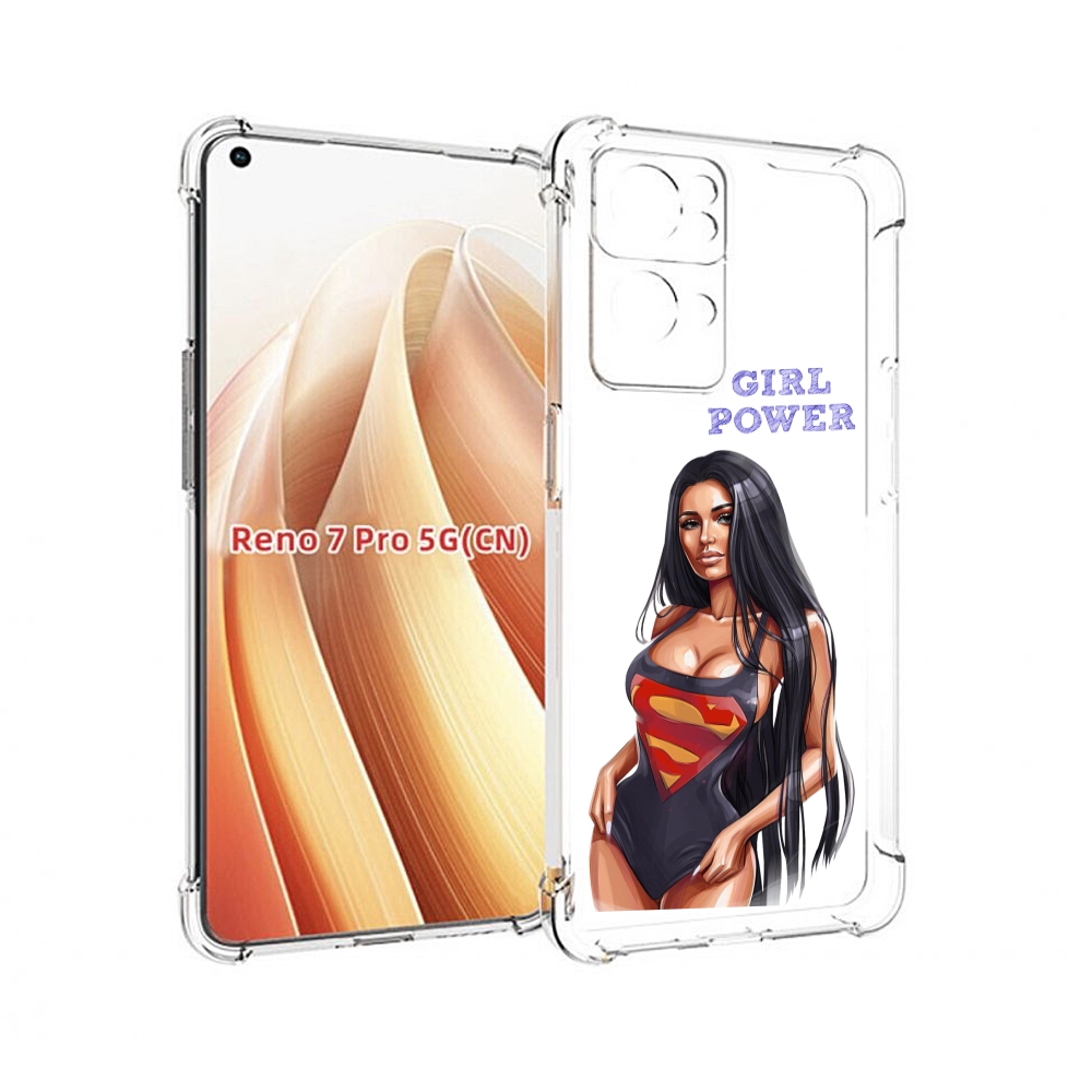 

Чехол MyPads Девушка-супермен женский для OPPO Reno7 Pro 5G, Прозрачный, Tocco