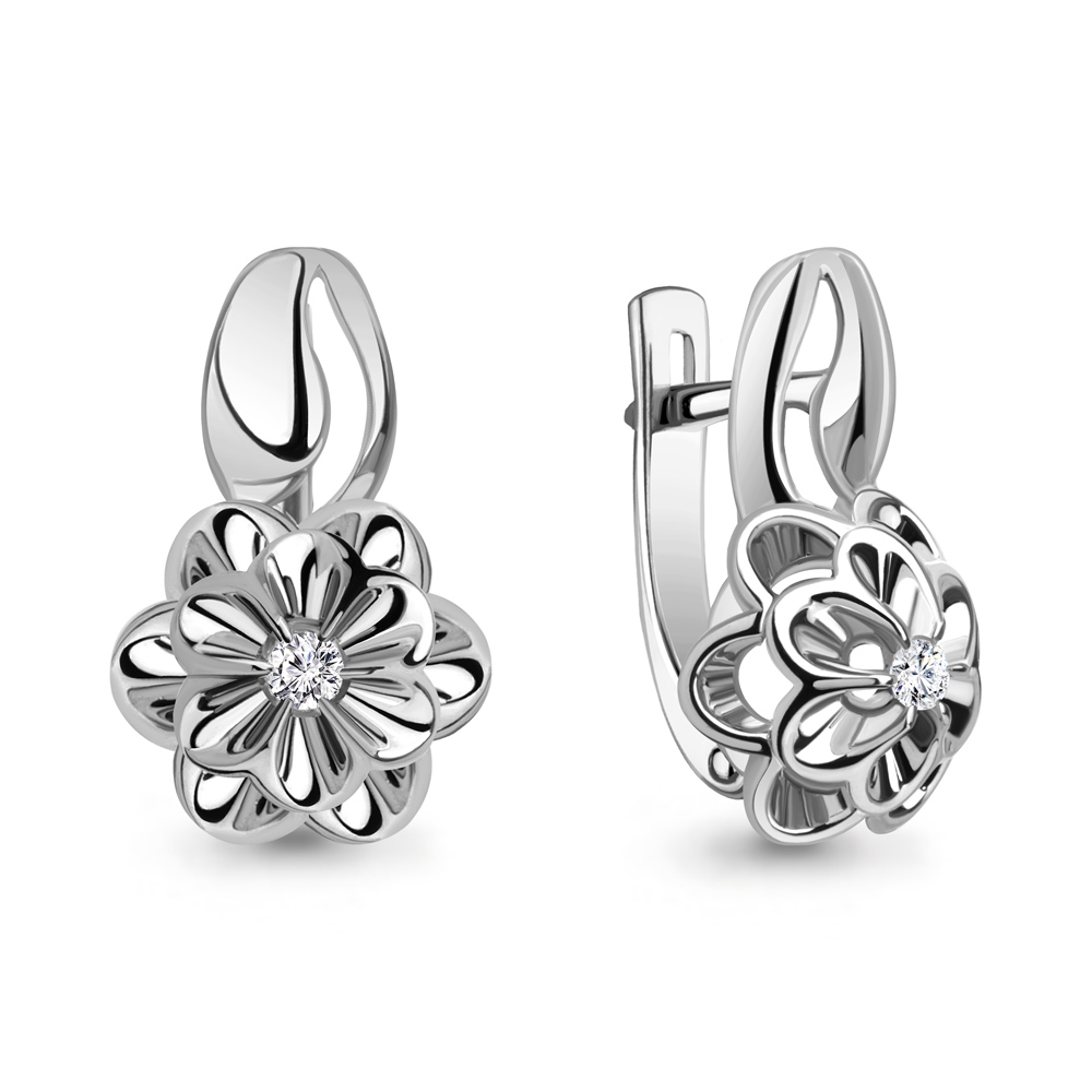 

Серьги из белого золота с бриллиантом Aquamarine 943001, 943001_585_бз