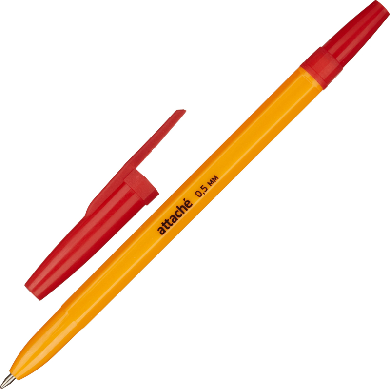 

Ручка шариковая Attache Economy оранж.корп. красный стерж, (30шт.)