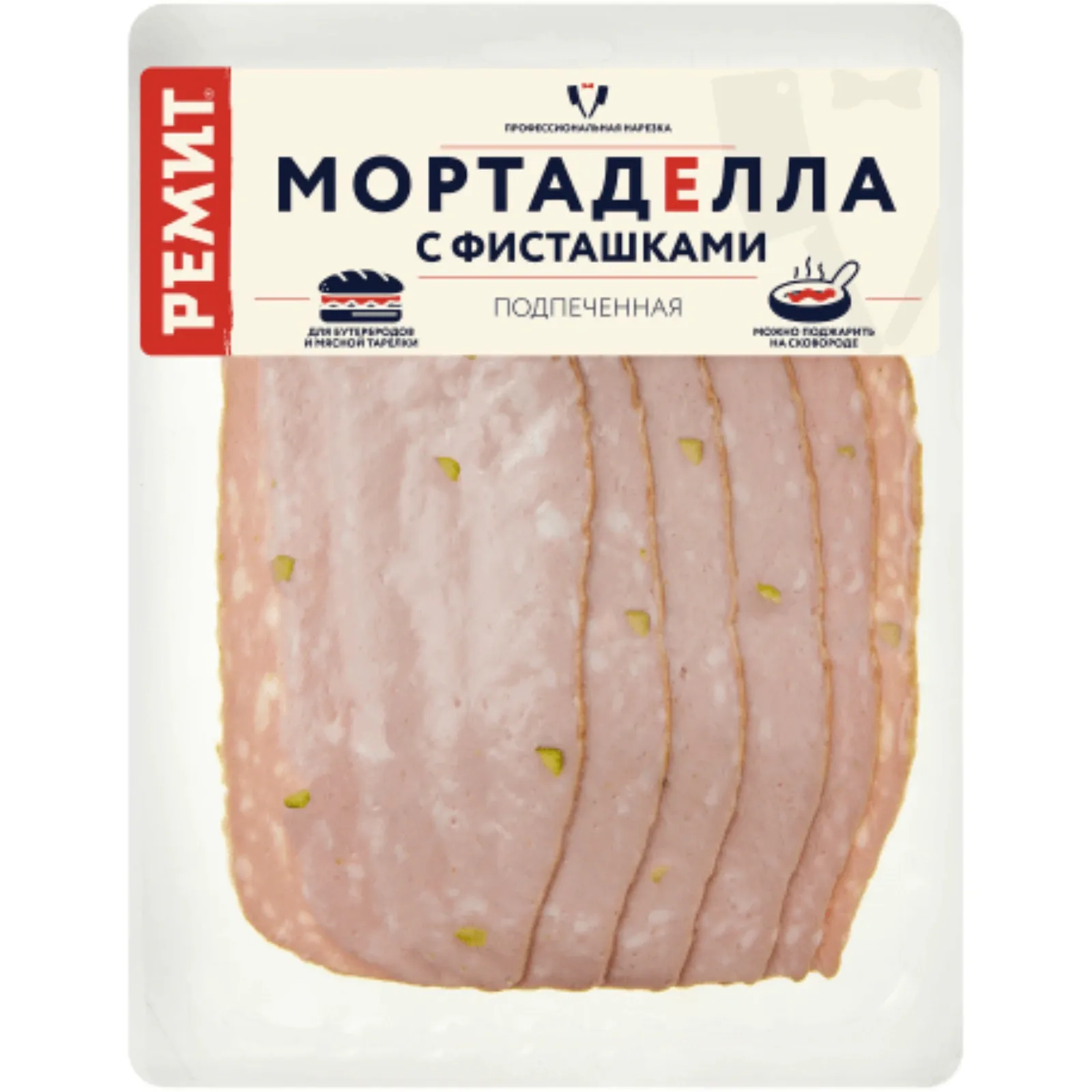 

Колбаса вареная Ремит Мортаделла Подпеченная с фисташками