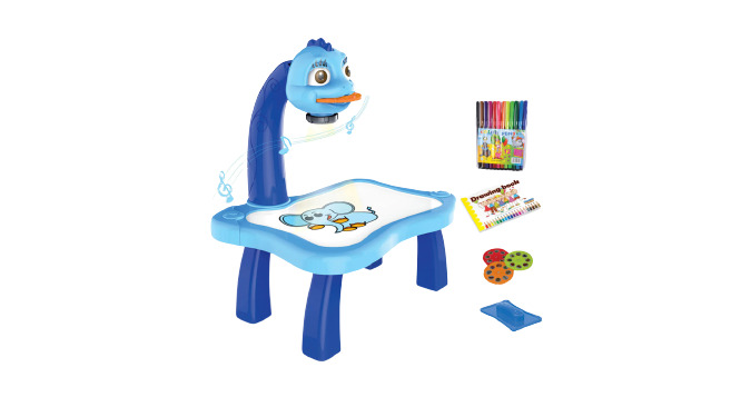 фото Детский проектор для рисования со столиком / игрушечный стол / стол детский световой xpx