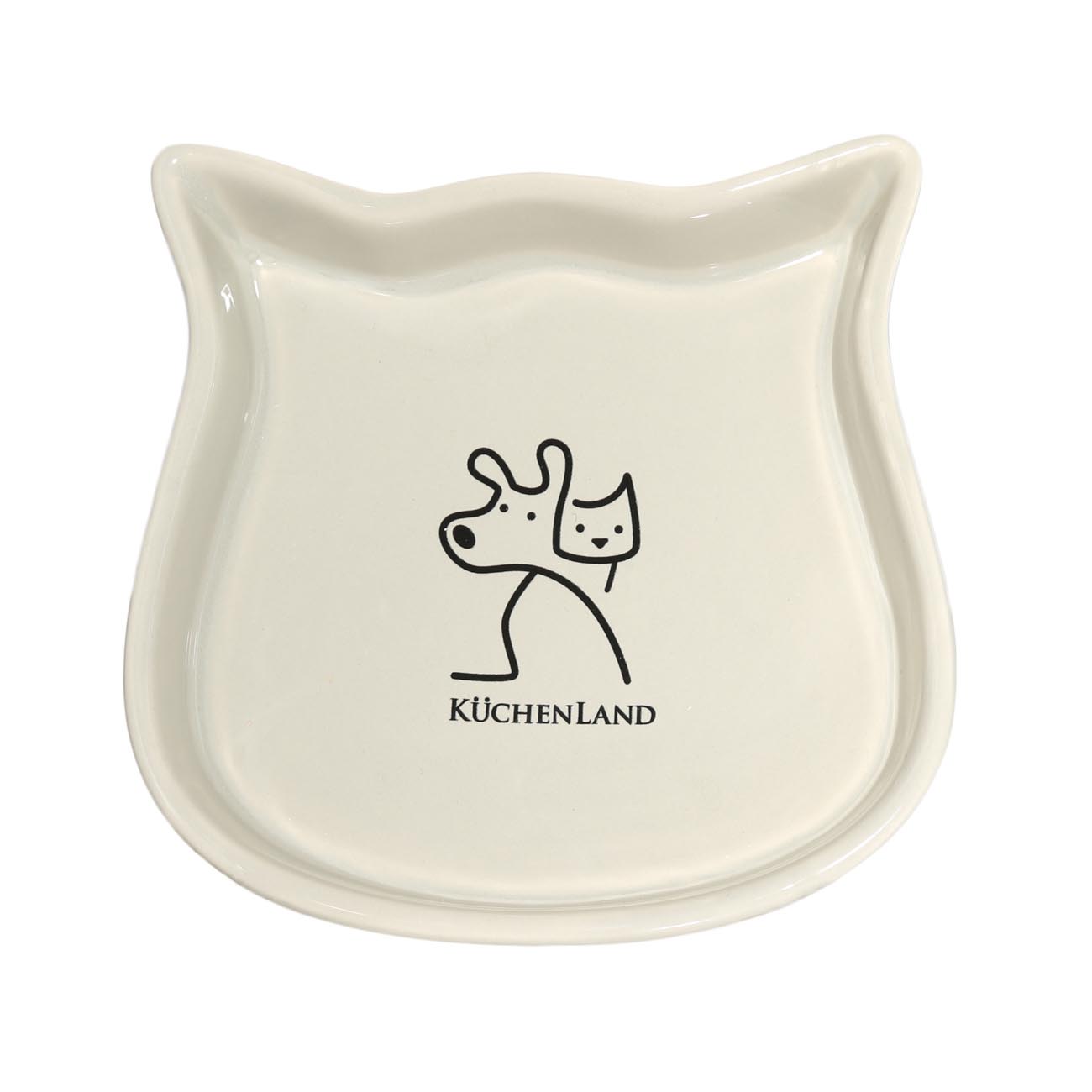 

Миска для животных, 14х14 см, 160 мл, керамика, серая, Кот, Pet, Серый