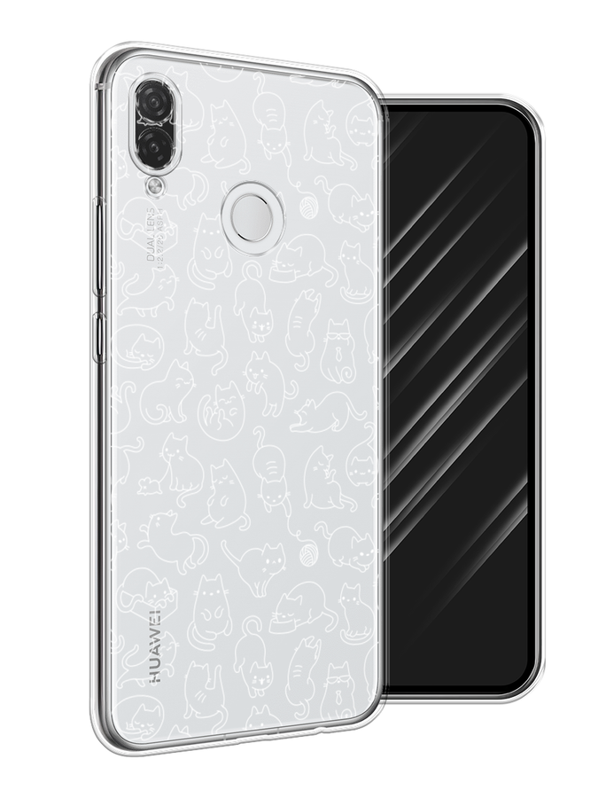 

Чехол Awog на Huawei P Smart Plus "Шкодливые котики", Черный;белый;серый, 68250-2
