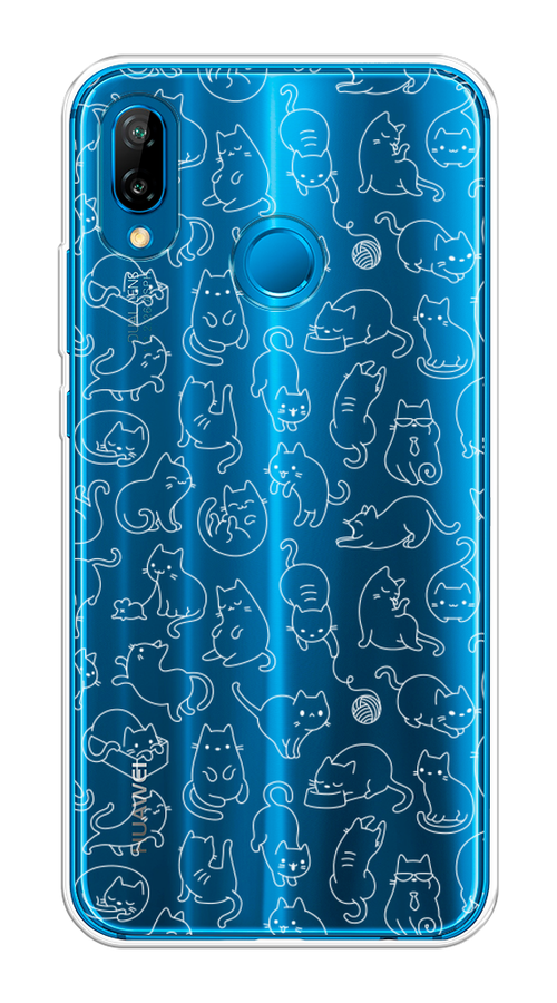 

Чехол Awog на Huawei P20 Lite "Шкодливые котики", Черный;белый;серый, 64450-2