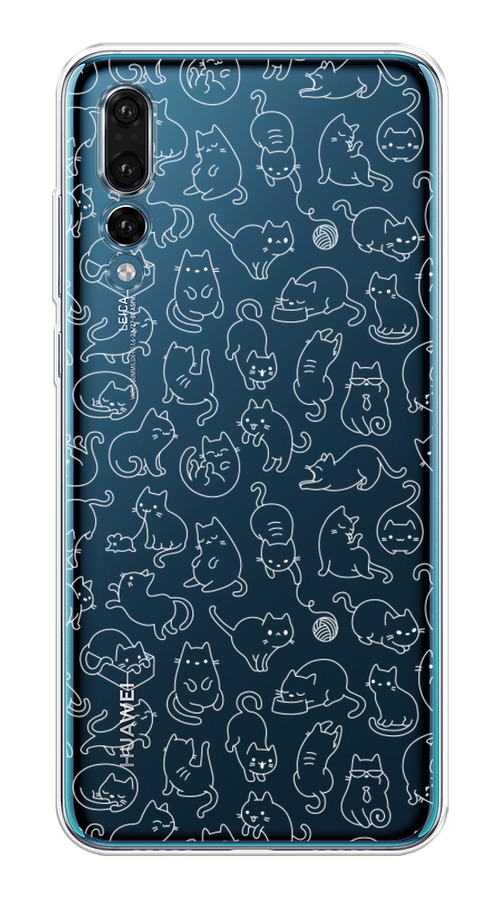 

Чехол Awog на Huawei P20 Pro "Шкодливые котики", Черный;белый;серый, 65050-2