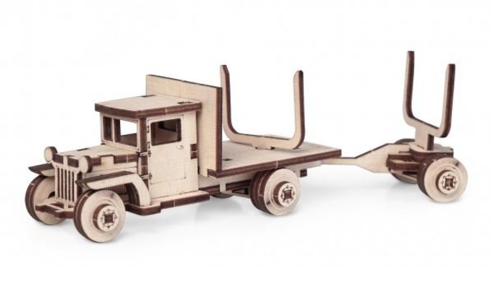 фото Конструктор деревянный 3d lemmo "грузовичок с роспуском", подвижный