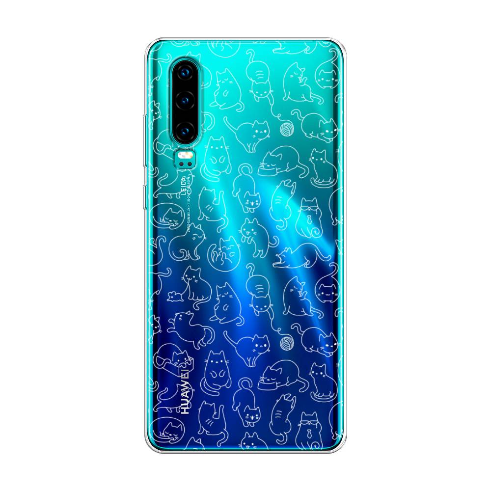 

Чехол Awog на Huawei P30 "Шкодливые котики", Черный;белый;серый, 68550-2