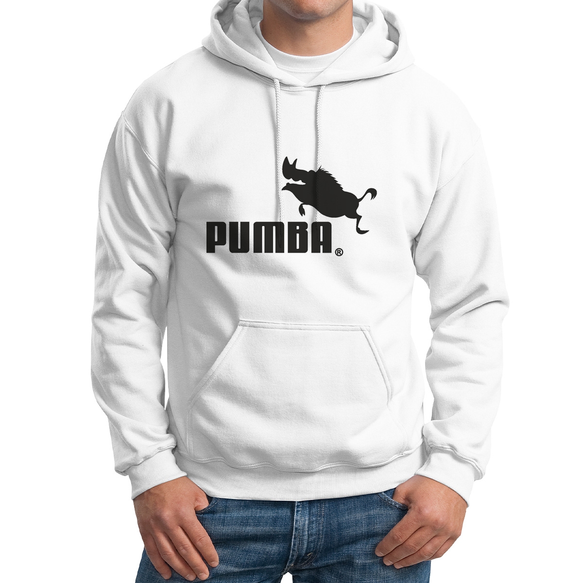 

Худи унисекс CoolPodarok Пумба pumba белое 42 RU, Белый, 42M04670