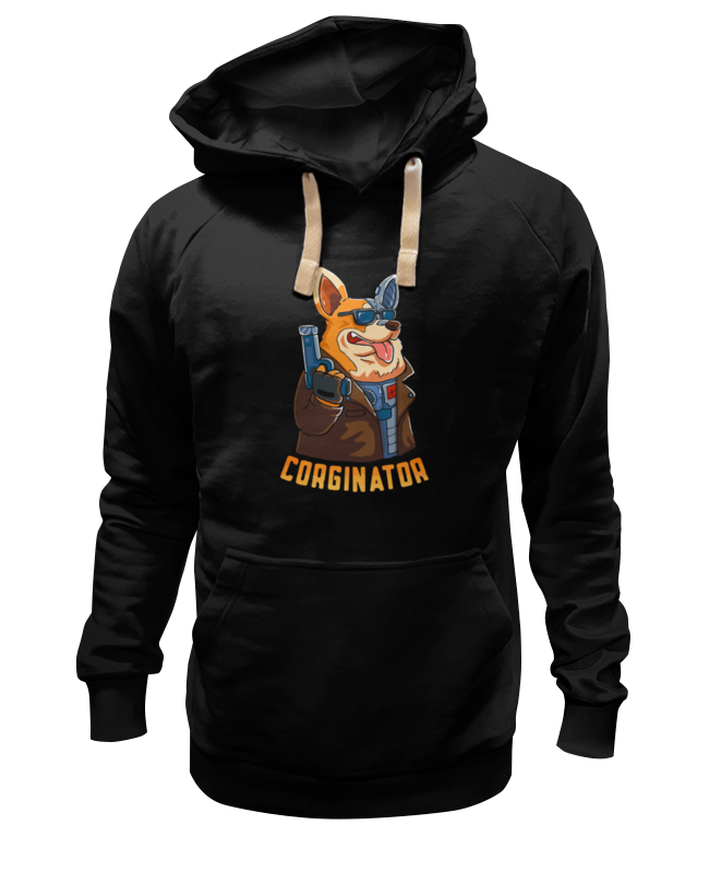 

Толстовка унисекс Printio Corginator черная S, Черный, Corginator