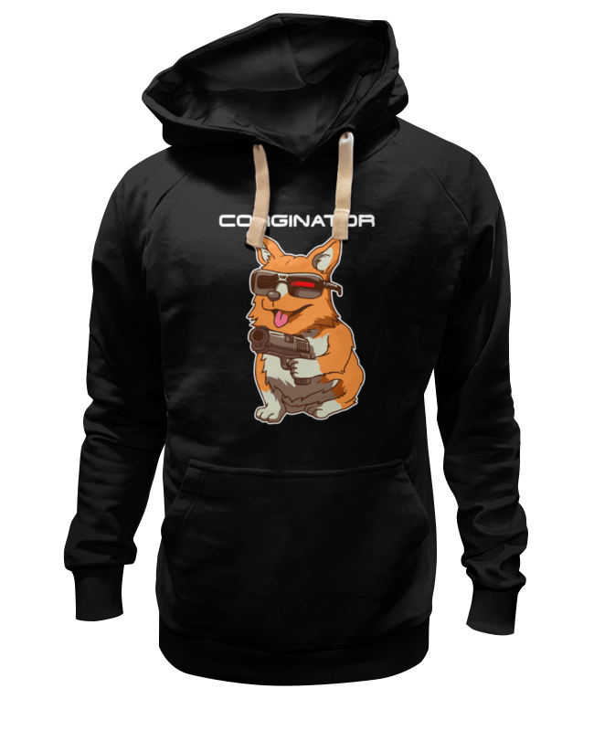 

Толстовка унисекс Printio Corginator черная S, Черный, Corginator