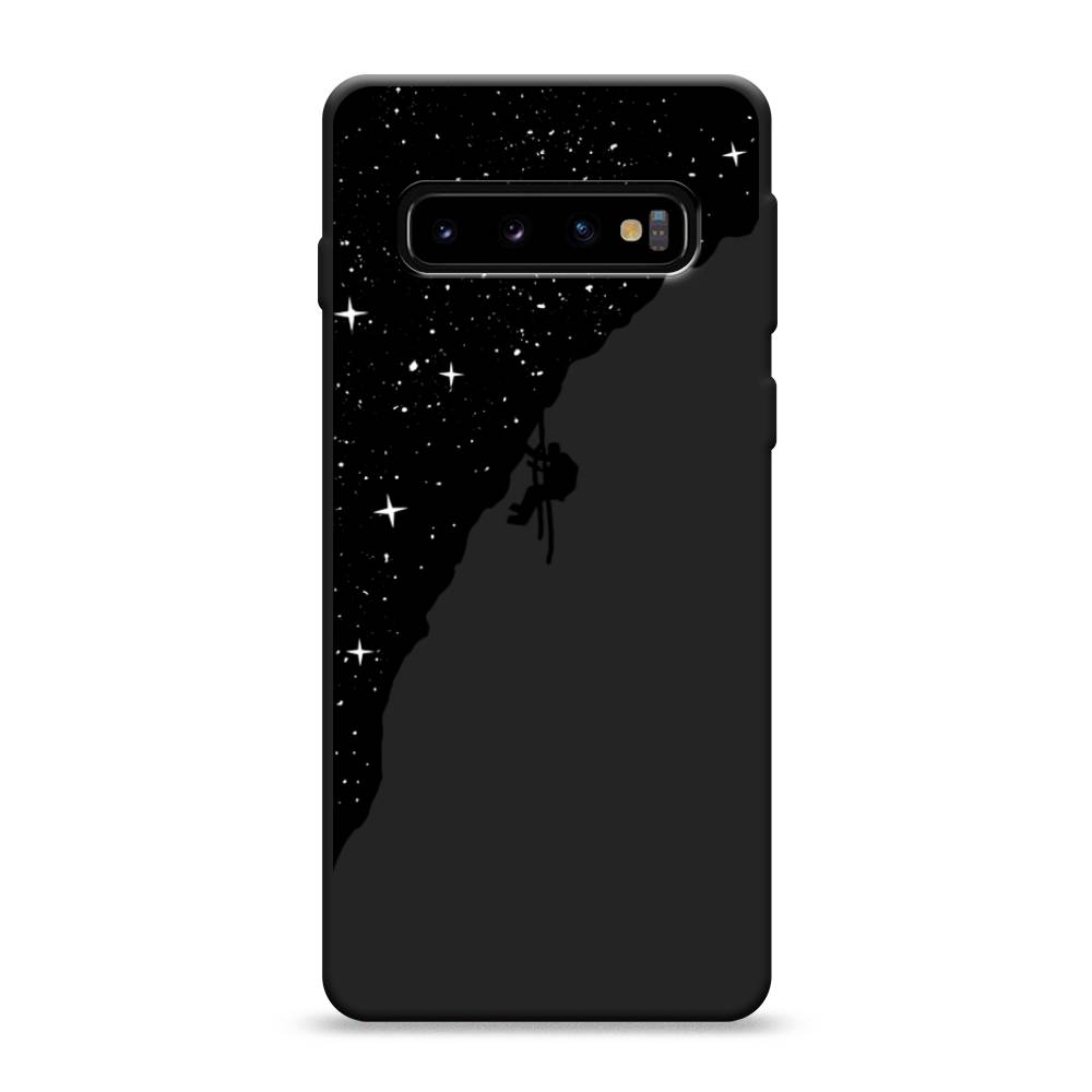 фото Матовый силиконовый чехол "скалолаз в космосе" на samsung galaxy s10 awog