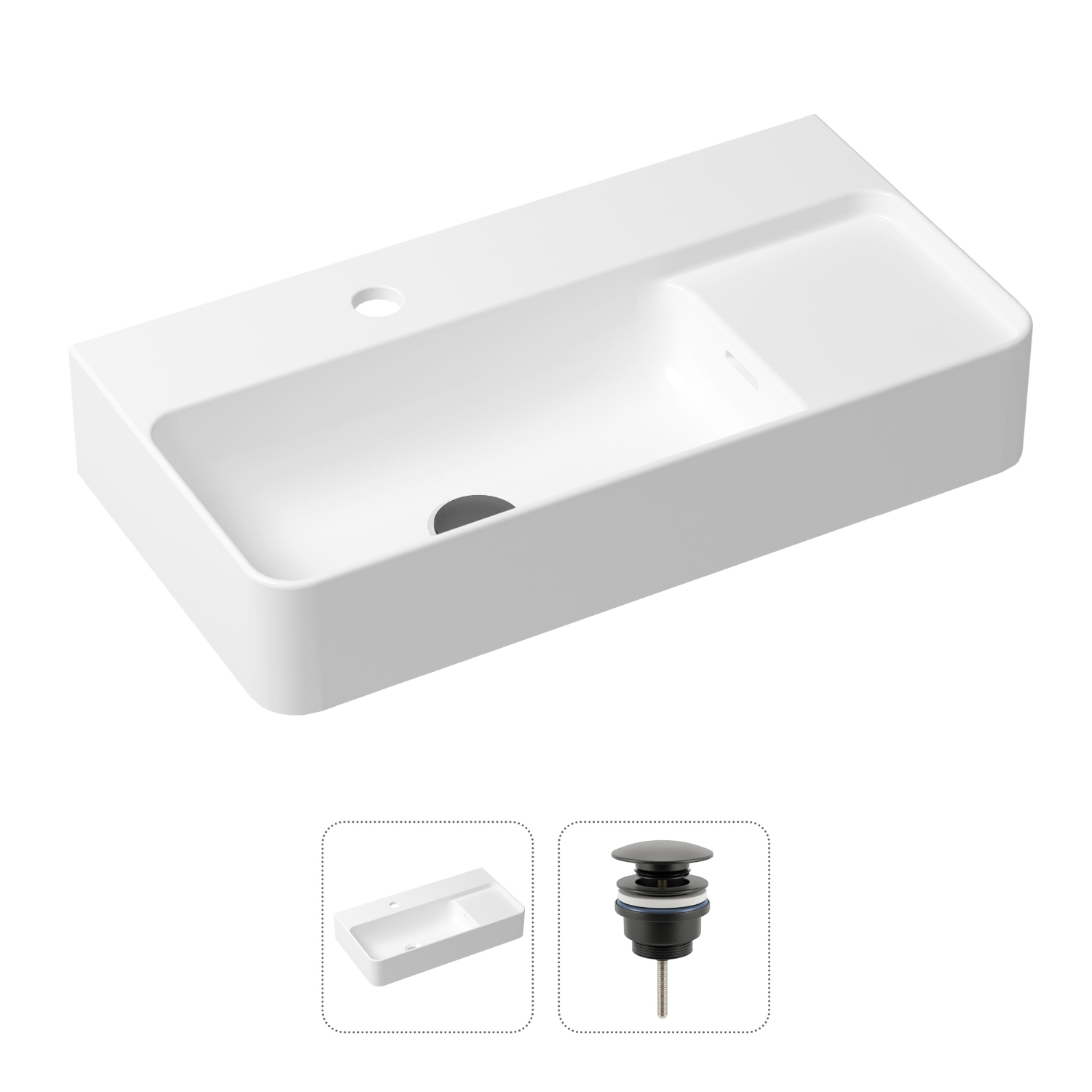 фото Комплект 2 в 1 lavinia boho bathroom sink 21520881: врезная раковина, донный клапан