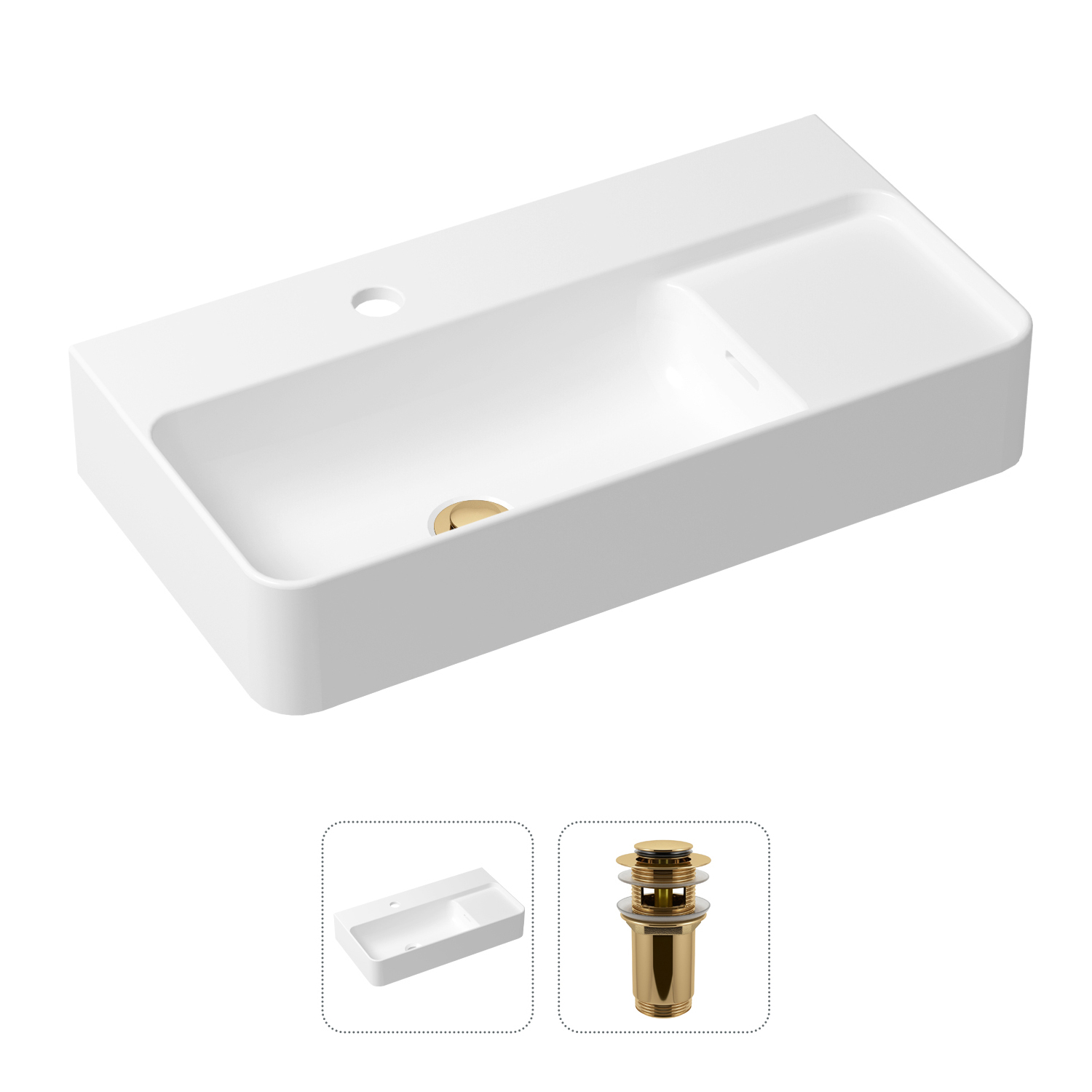 фото Комплект 2 в 1 lavinia boho bathroom sink 21520882: врезная раковина, донный клапан