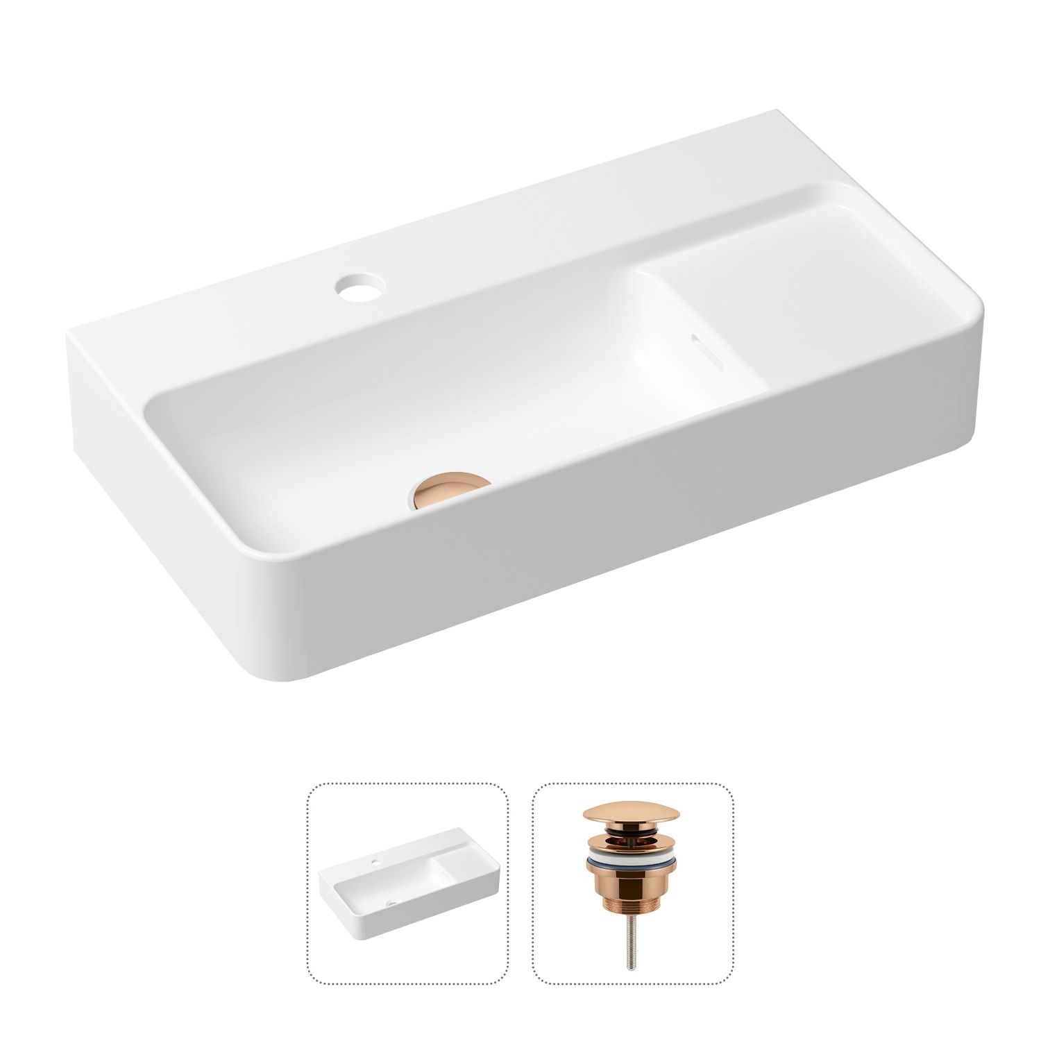 Комплект 2 в 1 Lavinia Boho Bathroom Sink 21520885: врезная раковина, донный клапан