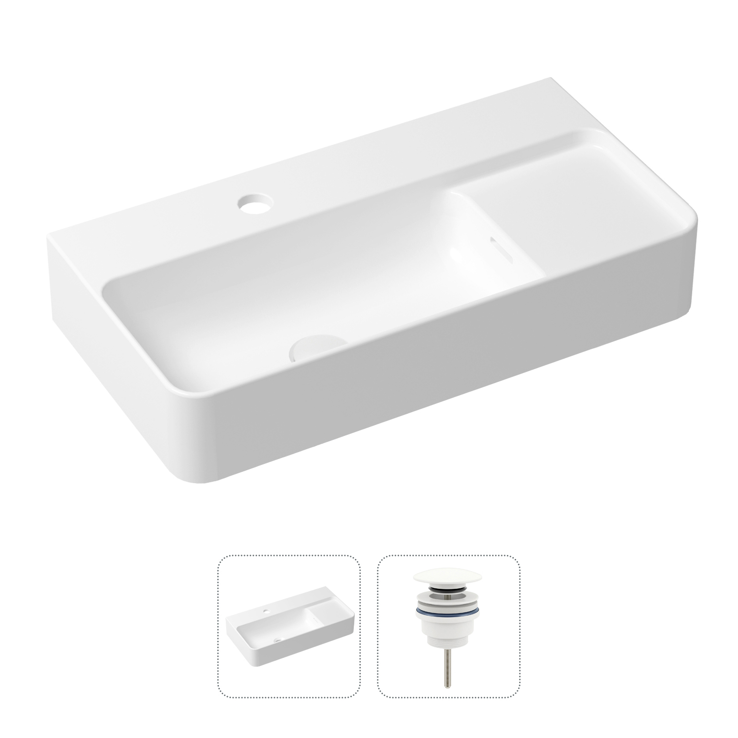 фото Комплект 2 в 1 lavinia boho bathroom sink 21520887: врезная раковина, донный клапан