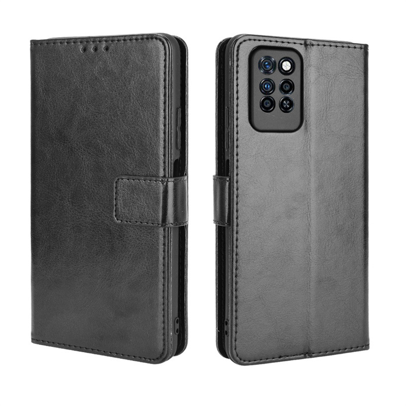 Защитный чехол-книжка MyPads для Infinix Note 10 Pro из кожи с подставкой застёжкой и визи