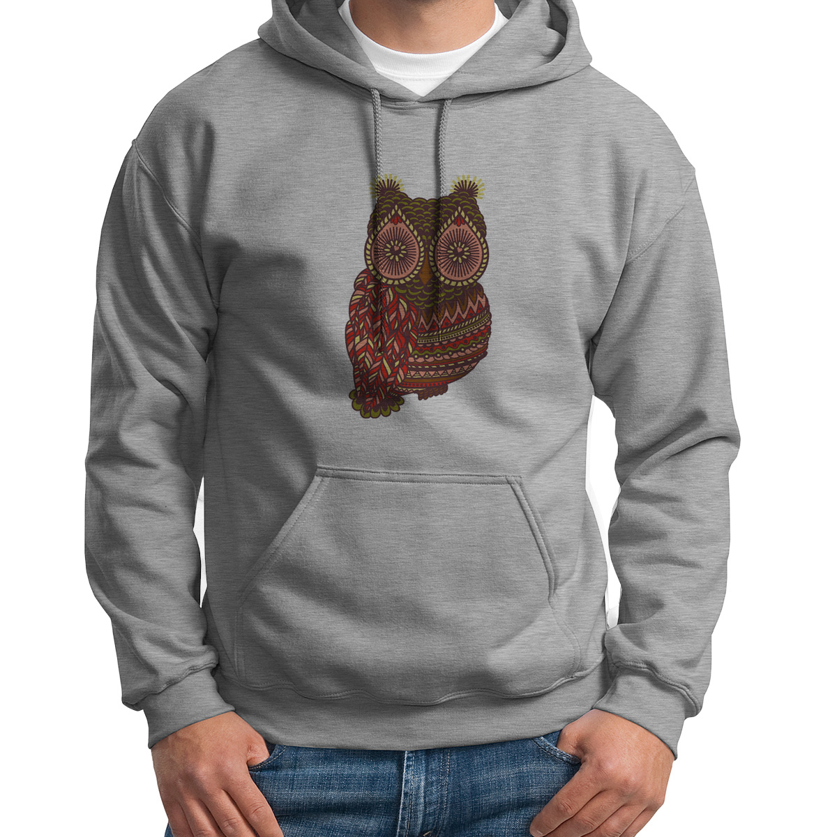 

Худи унисекс CoolPodarok Сова серое 54 RU, S0113608
