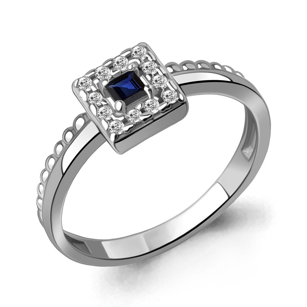 

Кольцо из серебра с фианитом/шпинелью р. Aquamarine 67943АБ, 67943АБ_925_р