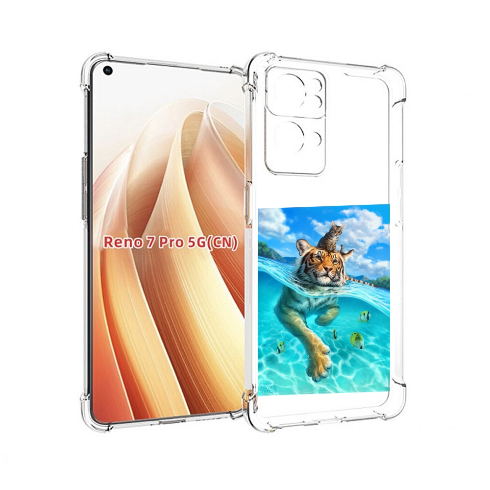 

Чехол MyPads Кот-на-тигре для OPPO Reno7 Pro 5G, Прозрачный, Tocco