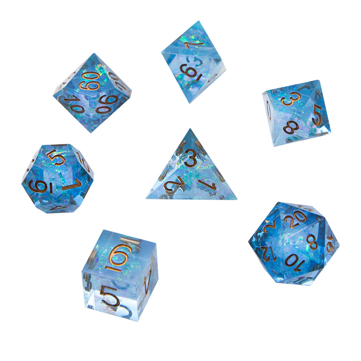 Набор кубиков для настольных ролевых игр (Dungeons and Dragons, DnD, Pathfinder) - Голубой