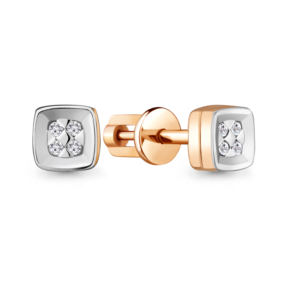 

Серьги- пусеты из красного золота с бриллиантом Aquamarine 942768к, 942768к_585_кз