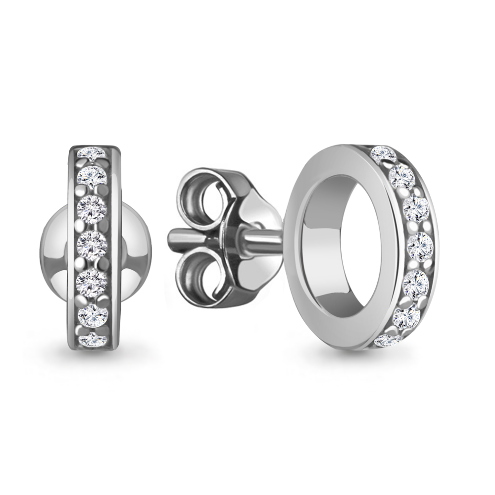 

Серьги- пусеты из серебра с фианитом Aquamarine 49870А, 49870А_925_р