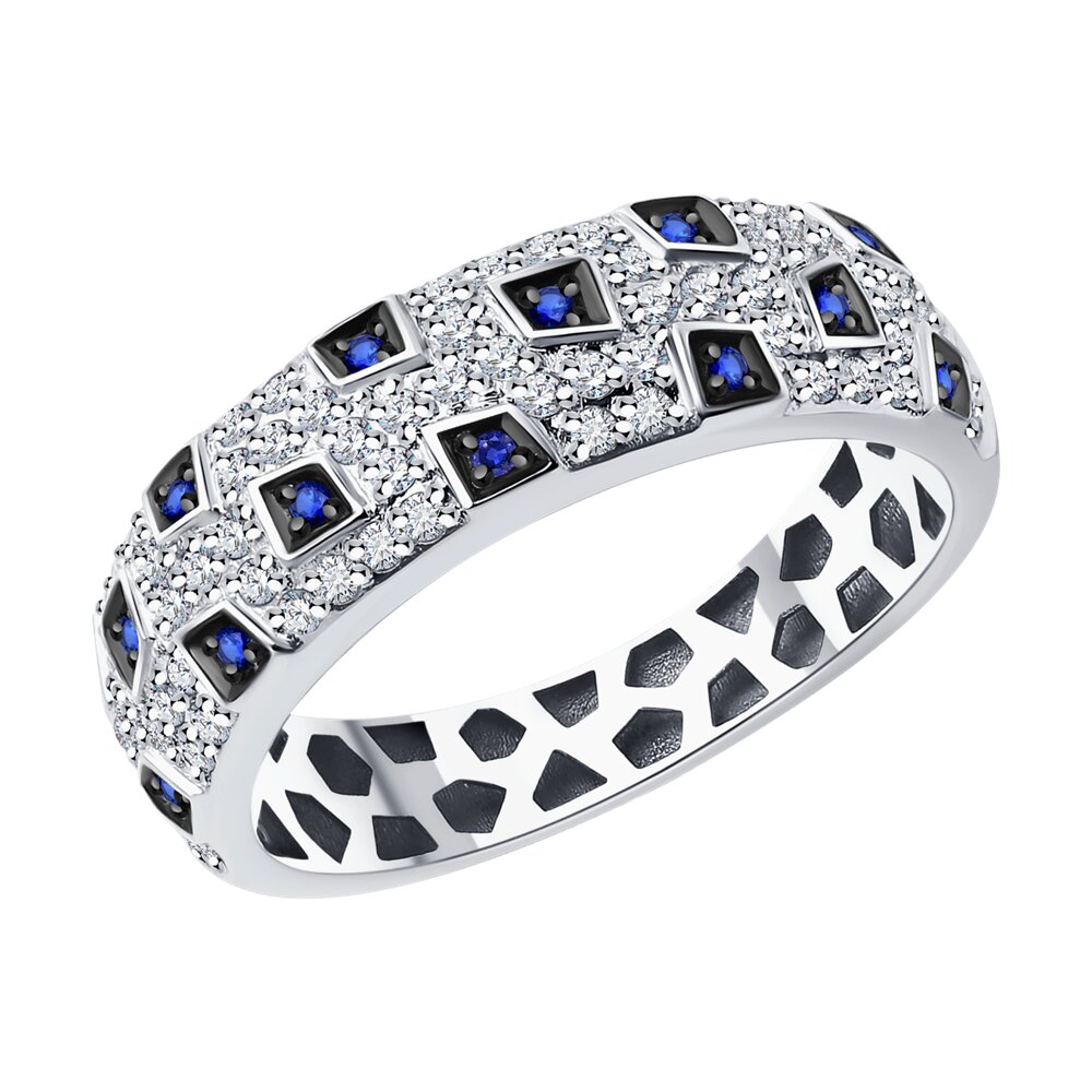 

Кольцо из золота р. 16,5 SOKOLOV Diamonds 2011276-3, бриллиант\сапфир, 2011276-3