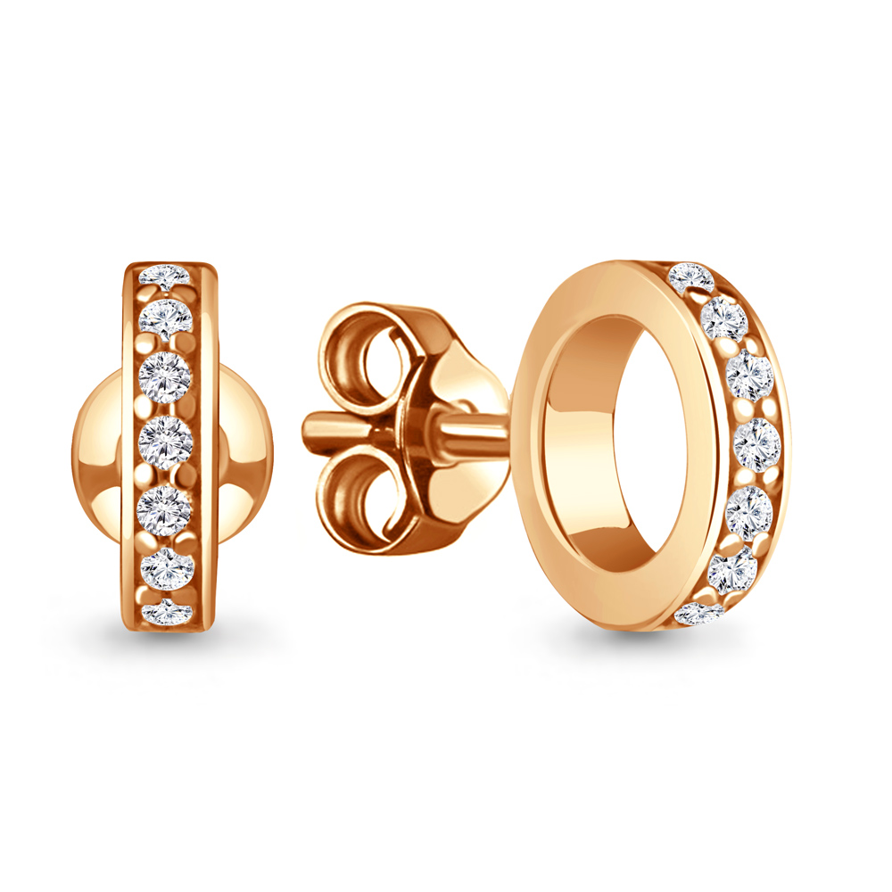 

Серьги-пусеты из серебра с фианитом Aquamarine 49870А, 49870А_925_з