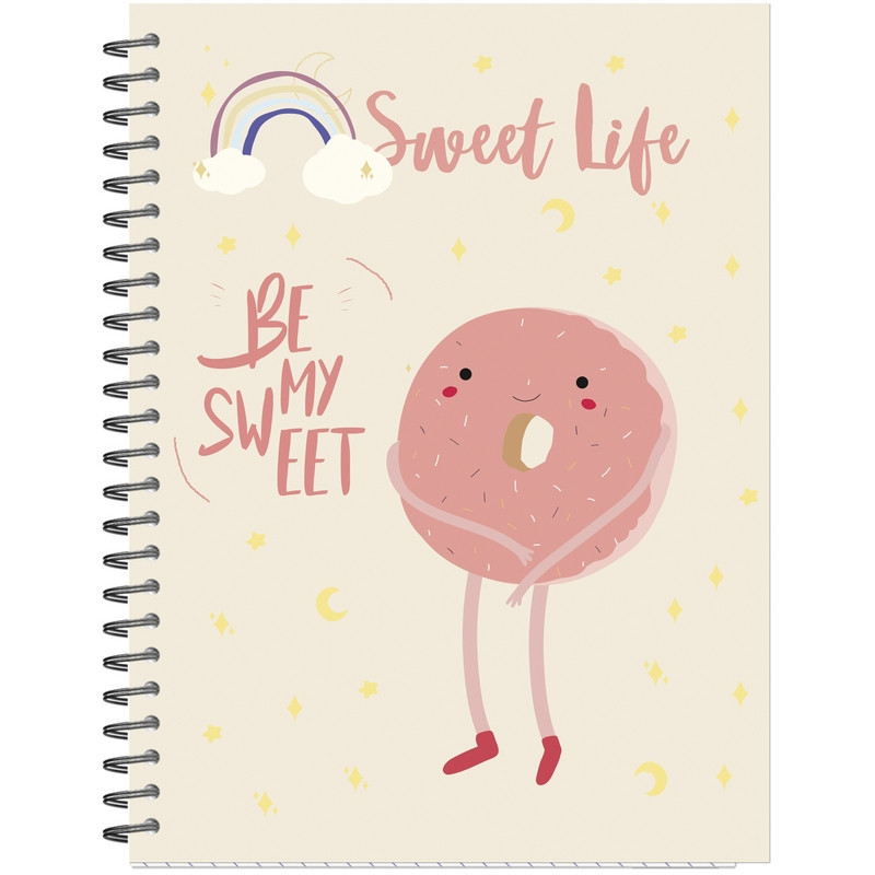 

Бизнес-тетрадь А5,96л,кл,греб,мат.лам. Attache Selection Sweet Life Пончик, (2шт.)