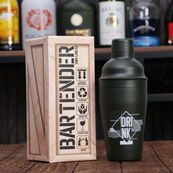 

Шейкер барный Дорого внимание Drink, 500 мл, Черный