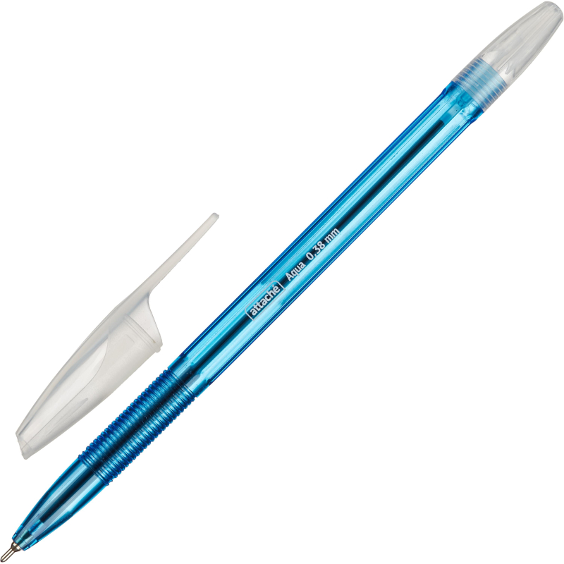 

Ручка шариковая Attache Aqua, маслян, синий стерж, 0,38/0,5мм, (15шт.)