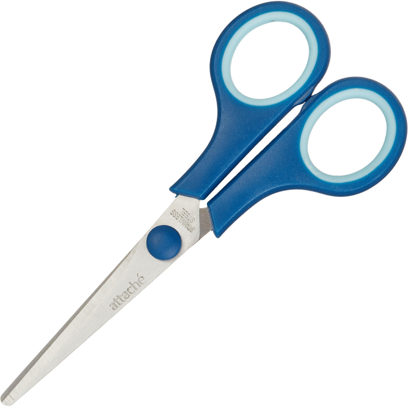 Ножницы Attache Economy 140 мм с пласт. прорезин. ручками, цвет синий, (3шт.)